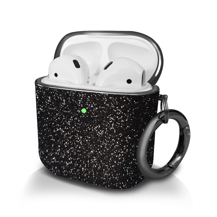 

Electroplating Glitter Powder Wireless Earphone Protective Case For AirPods 1 / 2(Black)