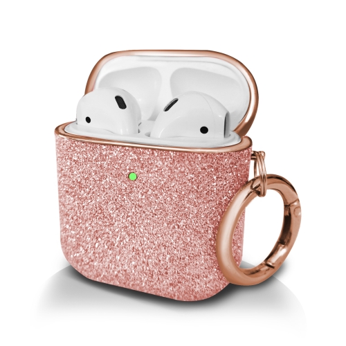 

Electroplating Glitter Powder Wireless Earphone Protective Case For AirPods 1 / 2(Rose Gold)