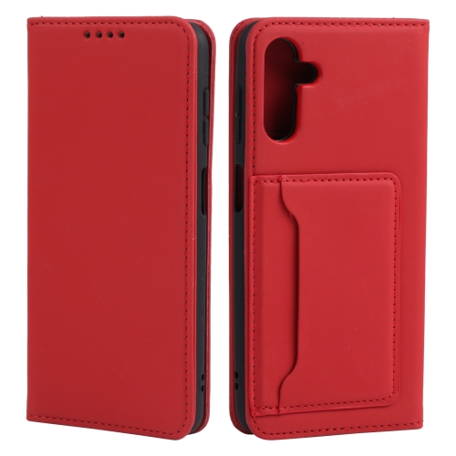 

For Samsung Galaxy A13 5G / A04s Strong Magnetism Liquid Feel Horizontal Flip Leather Phone Case with Holder & Card Slots & Wallet(Red)