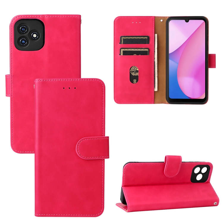 

For Blackview Oscal C20 Solid Color Skin Feel Magnetic Buckle Horizontal Flip PU Phone Case(Rose Gold)