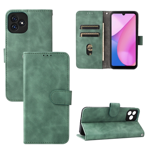 

For Blackview Oscal C20 Solid Color Skin Feel Magnetic Buckle Horizontal Flip PU Phone Case(Green)