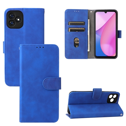 

For Blackview Oscal C20 Solid Color Skin Feel Magnetic Buckle Horizontal Flip PU Phone Case(Blue)