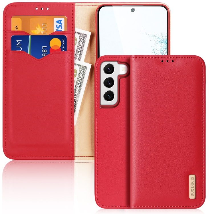 

For Samsung Galaxy S22+ 5G DUX DUCIS Hivo Series Cowhide Texture Leather Phone Case(Red)