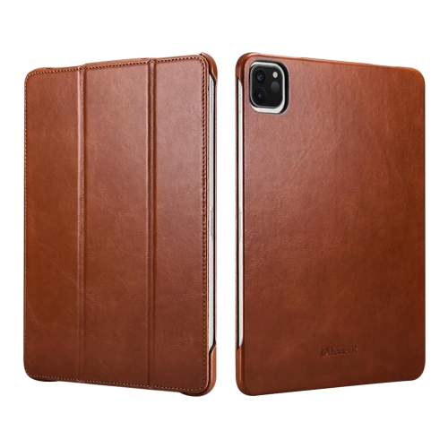 ICARER Smart Ultra-thin Tablet Protective Leather Case For iPad Pro 12.9 inch 2020(Brown)