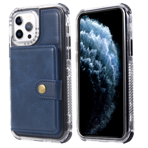 Wallet Card Shockproof Phone Case For iPhone 13 Pro(Blue)