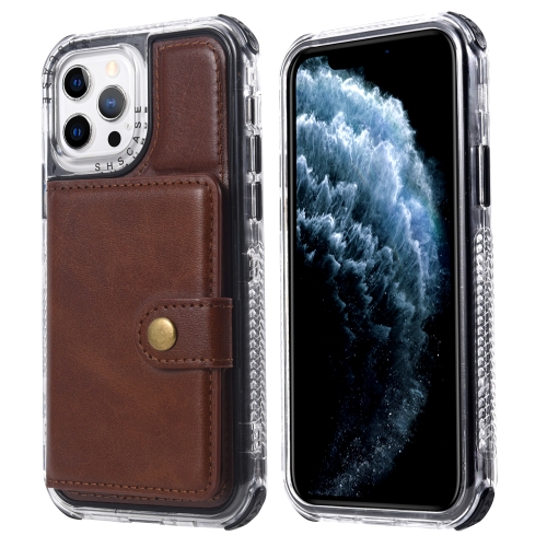 Wallet Card Shockproof Phone Case For iPhone 12 / 12 Pro(Brown)