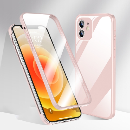 

360 Full Coverage Glass Phone Case For iPhone 11(Pink)
