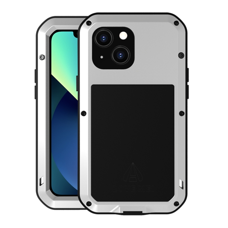 

LOVE MEI Metal Shockproof Waterproof Dustproof Protective Phone Case For iPhone 13 mini(Silver)