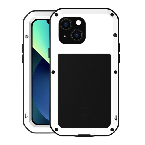 LOVE MEI Metal Shockproof Waterproof Dustproof Protective Phone Case For iPhone 13 mini(White)