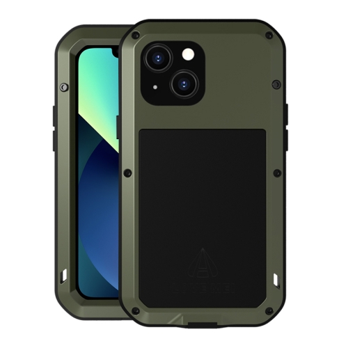 LOVE MEI Metal Shockproof Waterproof Dustproof Protective Phone Case For iPhone 13 mini(Army Green)