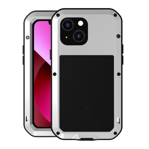 LOVE MEI Metal Shockproof Waterproof Dustproof Protective Phone Case For iPhone 13(Silver)