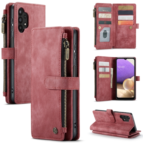For Samsung Galaxy A32 5G CaseMe-C30 Multifunctional Horizontal Flip PU + TPU Phone Case(Red)