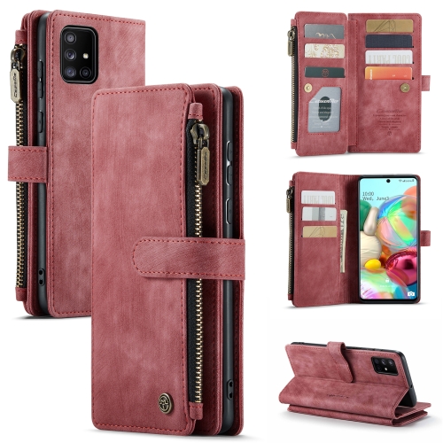 

For Samsung Galaxy A71 4G CaseMe-C30 Multifunctional Horizontal Flip PU + TPU Phone Case(Red)
