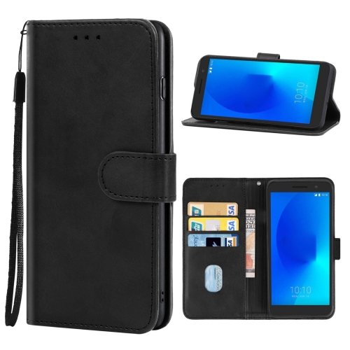 Leather Phone Case For Alcatel 1/1 2019&2021 / Vodafone Smart E9(Black)