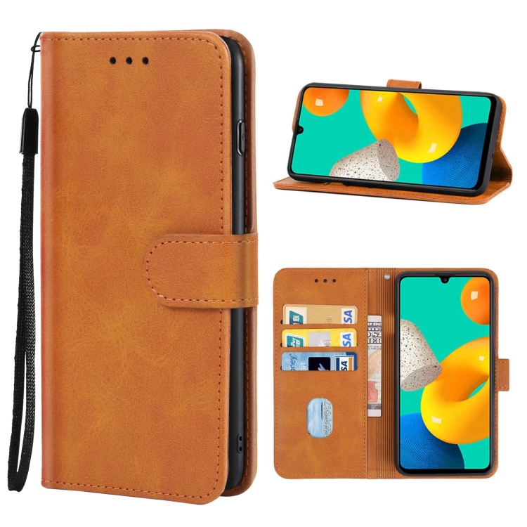 

Leather Phone Case For Samsung Galaxy M32(Brown)