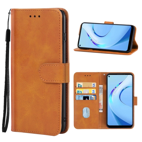 Leather Phone Case For Oukitel C21 Pro(Brown)