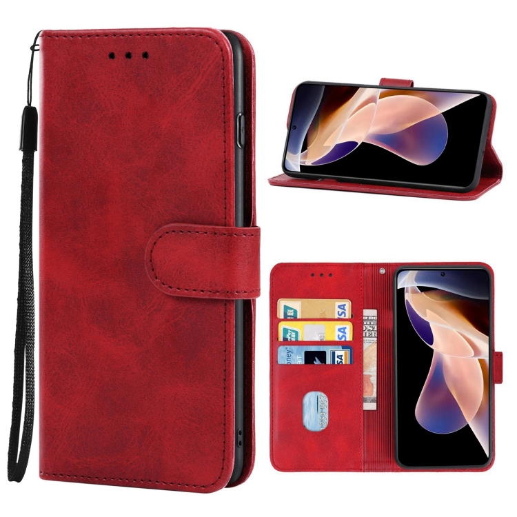 

Leather Phone Case For Xiaomi Redmi Note 11 Pro / Note 11 Pro+ 5G(Red)