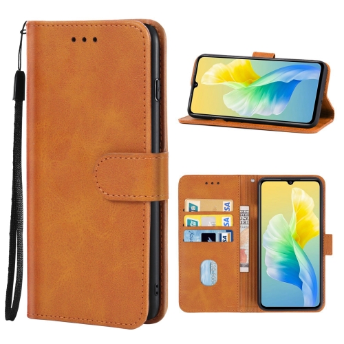 

Leather Phone Case For vivo S10e / V23e(Brown)