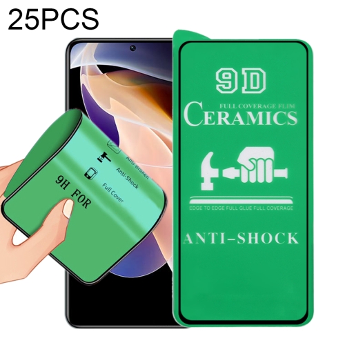 25 PCS 9D Full Screen Glue Ceramic Film For Xiaomi Redmi Note 11 Pro / Note 11 Pro+