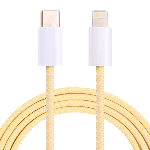 20W PD USB-C / Tipo-C A 8 PIN Cable de datos, longitud del cable: 1m (amarillo)