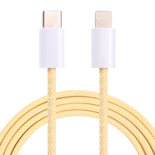 20W PD USB-C / Tipo-C a 8 pinos Cabo de dados, comprimento do cabo: 1m (amarelo)