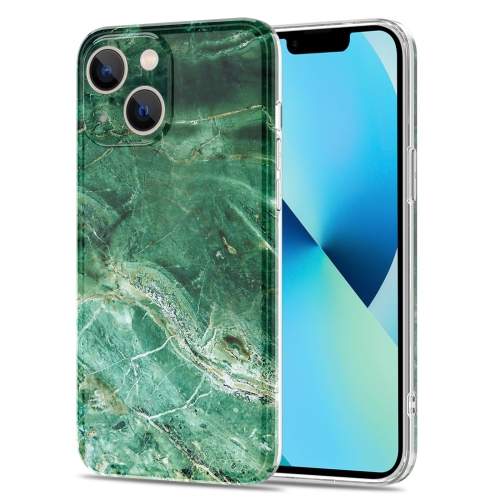 

TPU Glossy Marble Pattern IMD Phone Case For iPhone 13(Emerald Green)