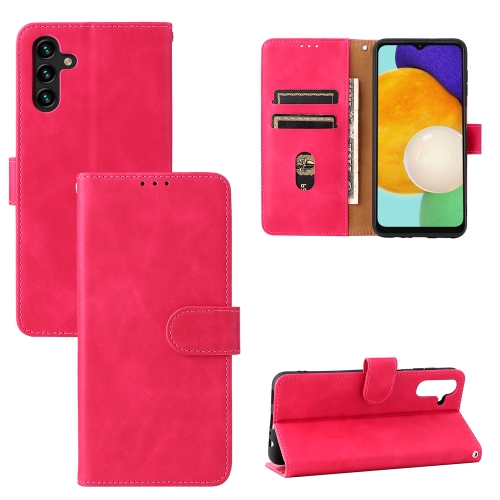 

For Samsung Galaxy A13 5G Skin Feel Magnetic Buckle Calf Texture PU Phone Case(Rose Red)