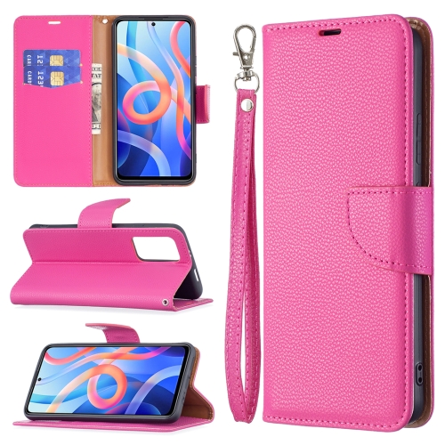 

For Xiaomi Redmi Note 11 5G/Note 11T 5G/Poco M4 Pro 5G Litchi Texture Pure Color Horizontal Flip Leather Phone Case with Holder & Card Slots & Wallet & Lanyard(Rose Red)