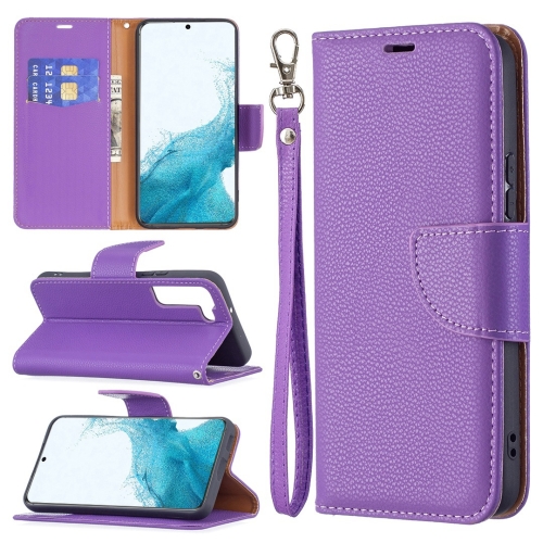 

For Samsung Galaxy S22+ 5G Litchi Texture Pure Color Horizontal Flip Leather Phone Case with Holder & Card Slots & Wallet & Lanyard(Purple)