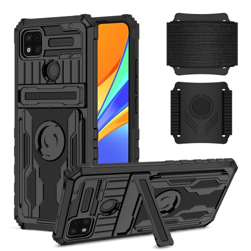 For Xiaomi Redmi 9C Armor Wristband Phone Case(Black)