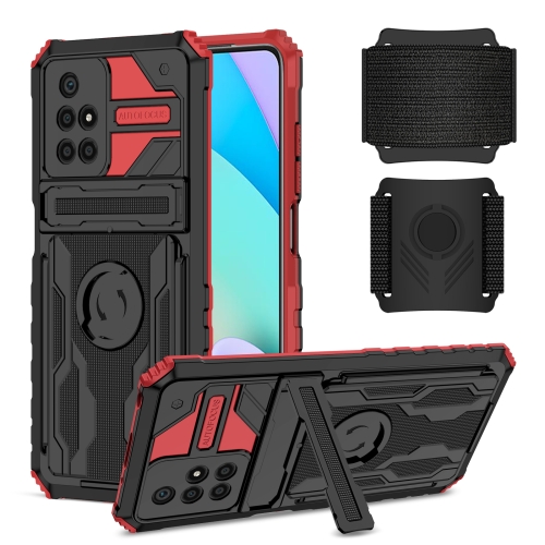 For Xiaomi Redmi 10 Armor Wristband Phone Case(Red)