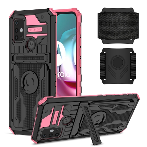 

For Motorola Moto G30 Armor Wristband Phone Case(Pink)