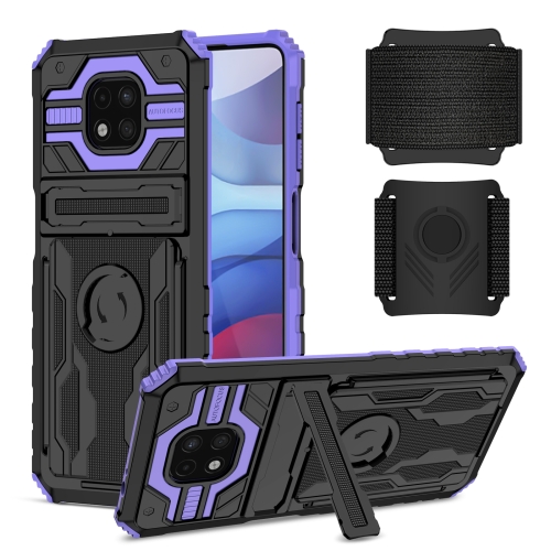 For Motorola Moto G Power 2021 Armor Wristband Phone Case(Purple)