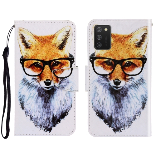 For Sansung Galaxy A02s 164mm Version 3D Colored Drawing Horizontal Flip Leather Phone Case with Holder & Card Slots & Wallet(Fox)