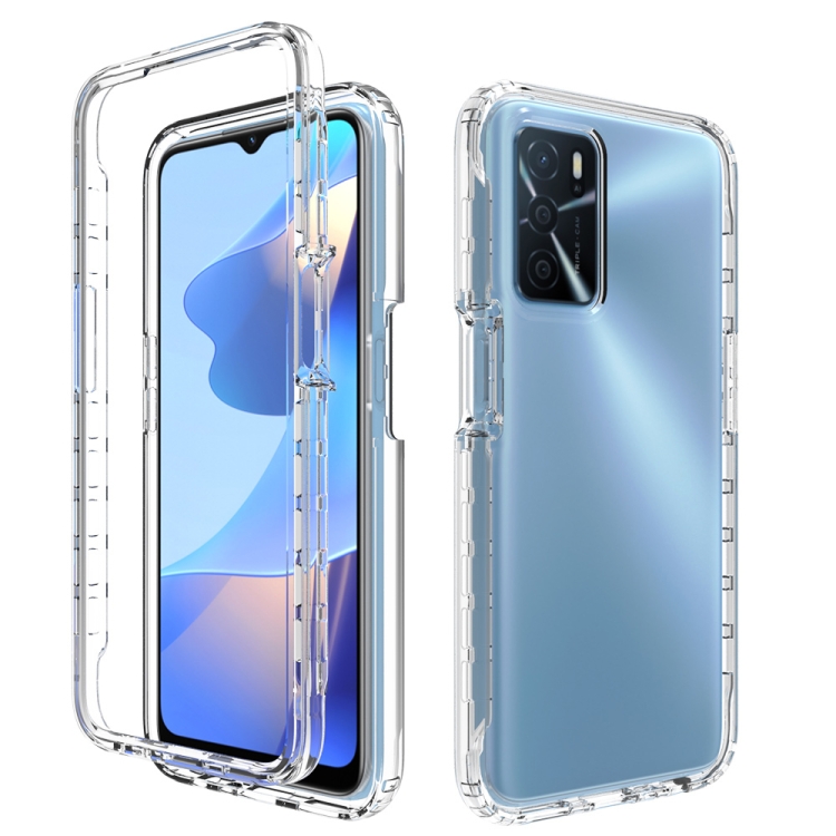 

For OPPO A16 Shockproof High Transparency Two-color Gradual Change PC+TPU Candy Colors Phone Protective Case(White)