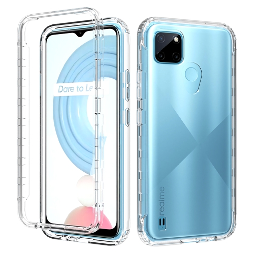 

For OPPO Realme C21Y Shockproof High Transparency Two-color Gradual Change PC+TPU Candy Colors Phone Protective Case(White)