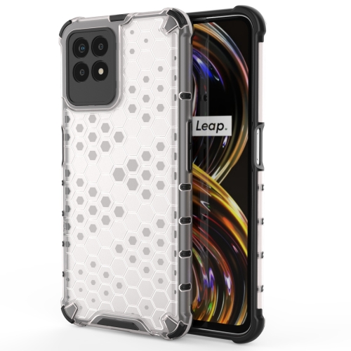 

For OPPO Realme 8i Shockproof Honeycomb PC + TPU Phone Case(White)