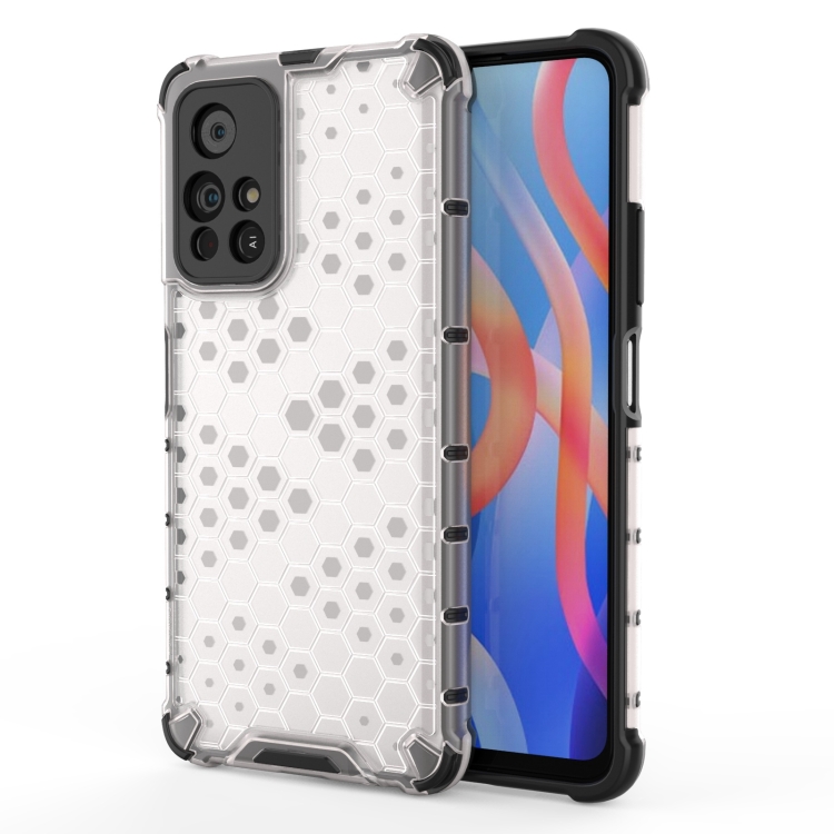 

For Xiaomi Redmi Note 11 5G Shockproof Honeycomb PC + TPU Phone Case(White)