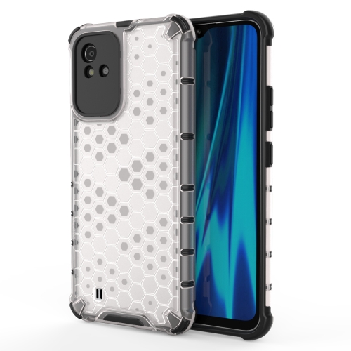 

For OPPO Realme Narzo 50i Shockproof Honeycomb PC + TPU Phone Case(White)