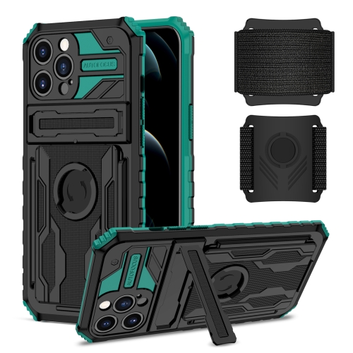 

Armor Wristband Phone Case For iPhone 13 Pro Max(Deep Green)