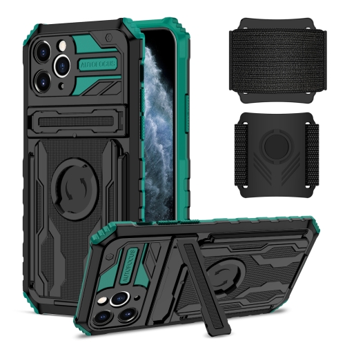 

Armor Wristband Phone Case For iPhone 11 Pro(Deep Green)