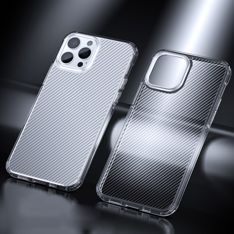 

Ice Crystal Carbon Fiber Phone Case For iPhone 13 Pro Max(Transparent)