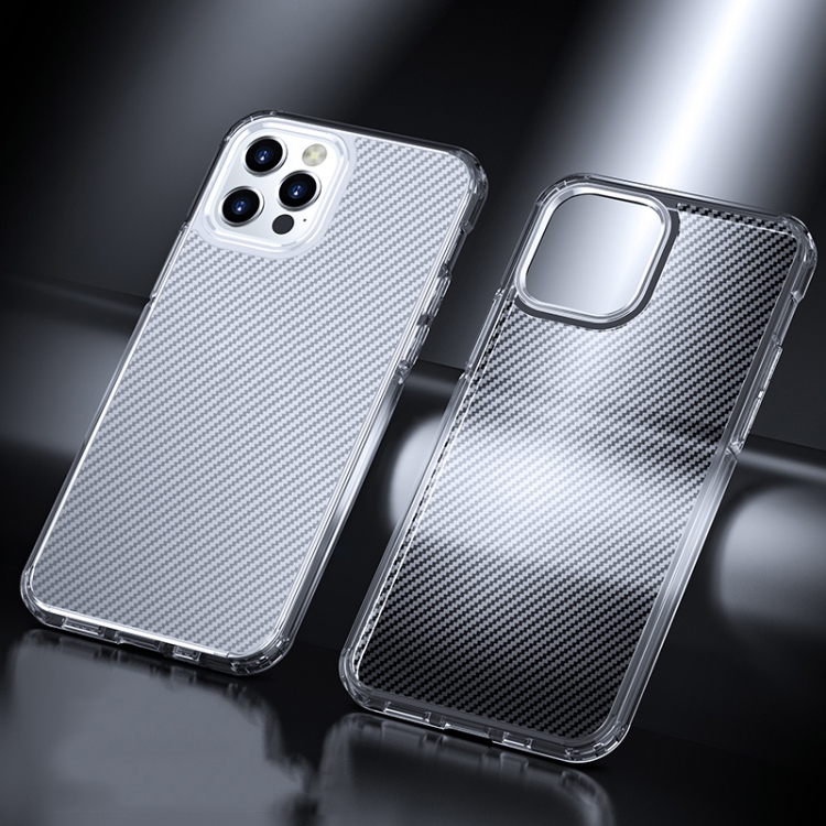 

Ice Crystal Carbon Fiber Phone Case For iPhone 12 Pro Max(Transparent)