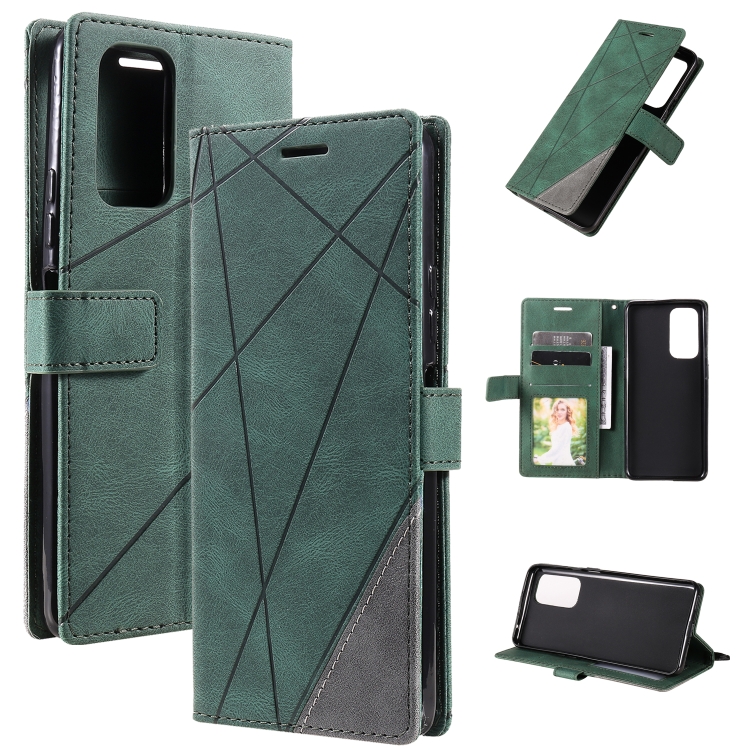 

For Xiaomi Redmi 10 Skin Feel Splicing Horizontal Flip Leather Phone Case(Green)
