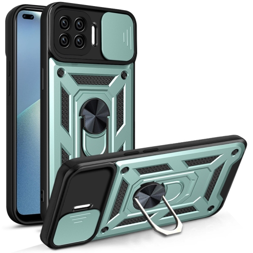 

For OPPO A93 5G / A74 5G / A54 5G Sliding Camera Cover Design TPU+PC Phone Protective Case(Dark Green)