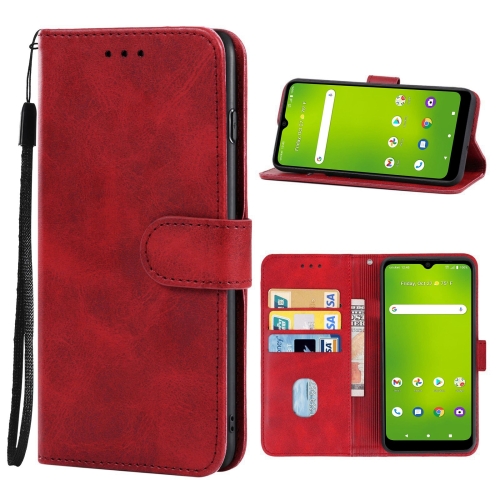 

Leather Phone Case For Cricket Icon 3(Red)