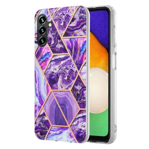 

For Samsung Galaxy A13 5G Electroplating Splicing Marble TPU Phone Case(Dark Purple)