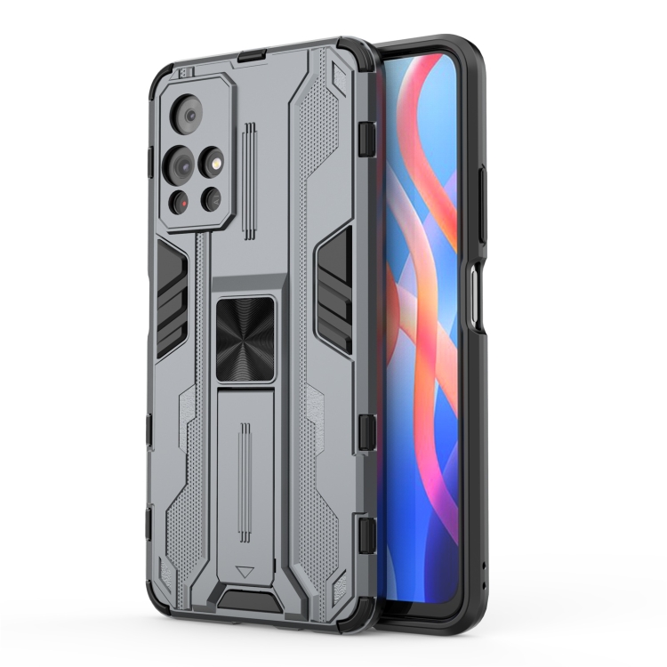 

For Xiaomi Redmi Note 11 Supersonic PC + TPU Shock-proof Phone Case with Holder(Grey)