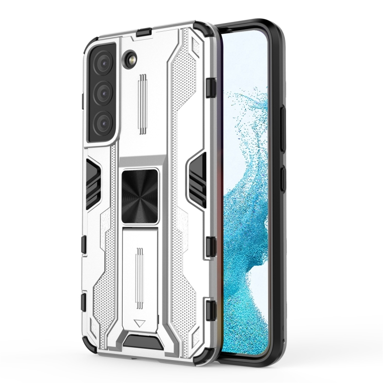 

For Samsung Galaxy S22 5G Supersonic PC + TPU Shock-proof Phone Case with Holder(Silver)