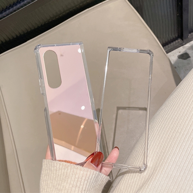 

For Samsung Galaxy Z Fold3 5G Mirror Noodle PC Phone Case(Rose Gold)